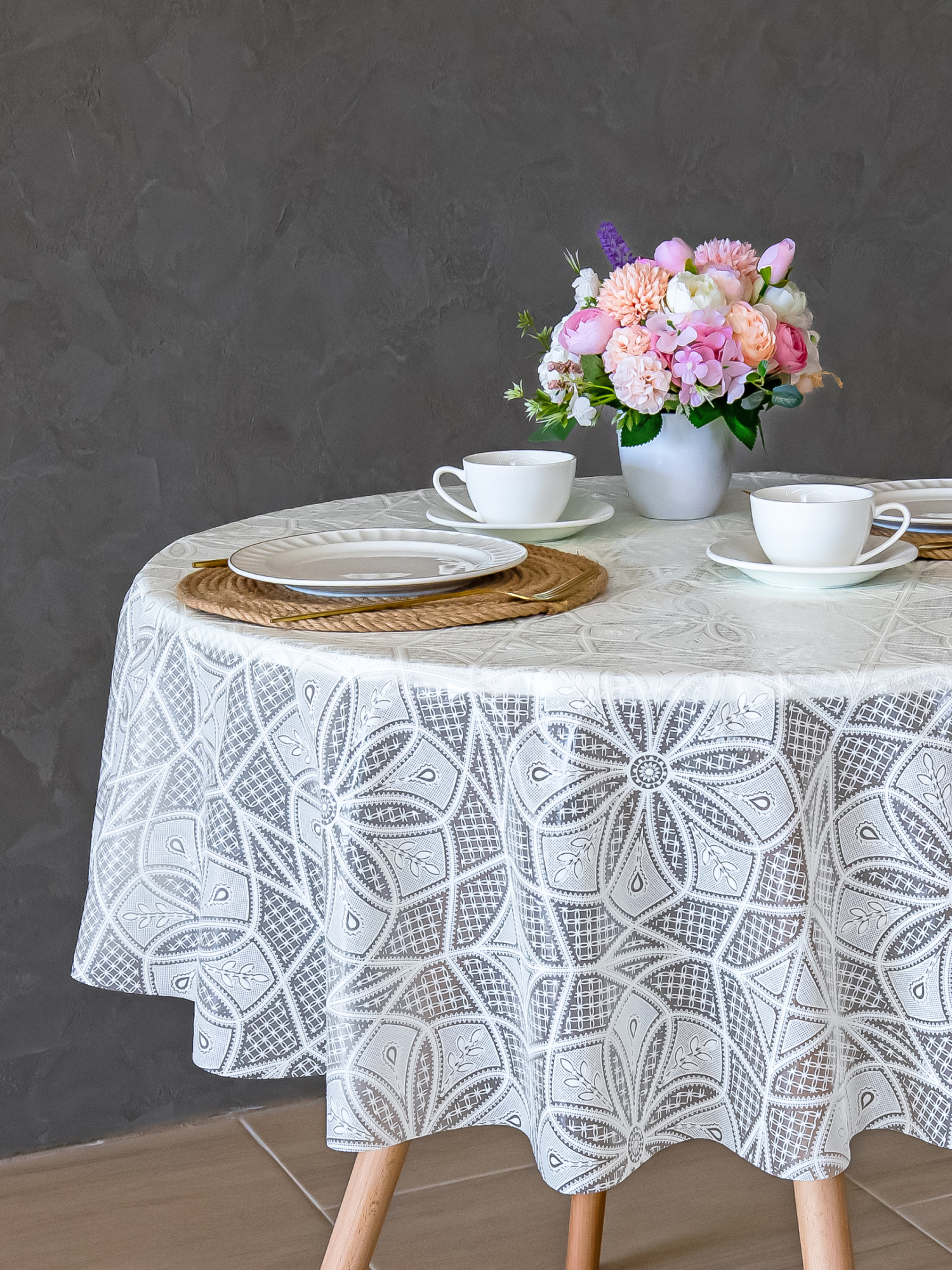 Скатерть круглая на стол VILINA Элегия d-128 см - фото 6