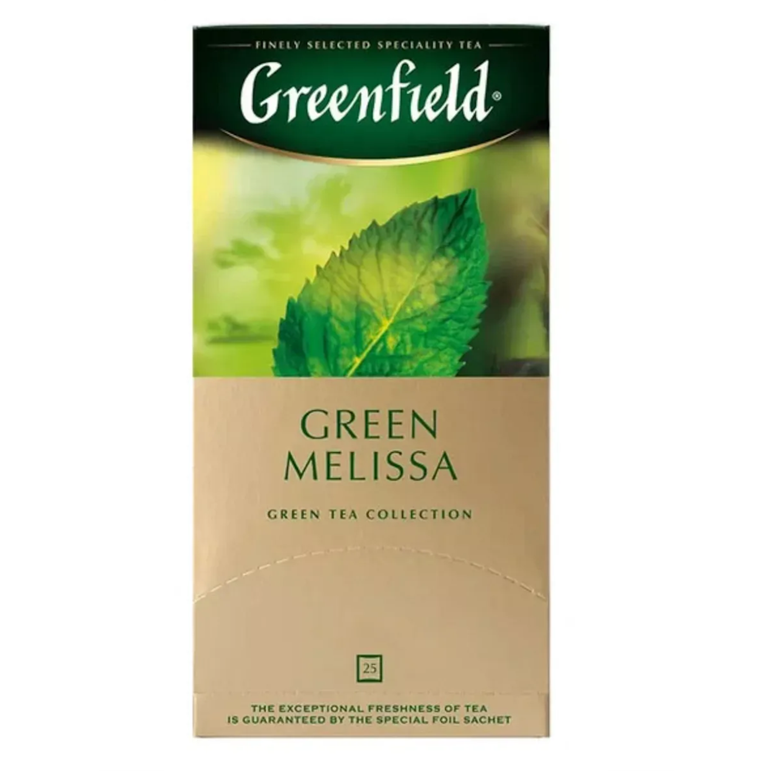 Чай Greenfield Green Melissa зеленый с малиной в пакетиках 25штук - фото 1