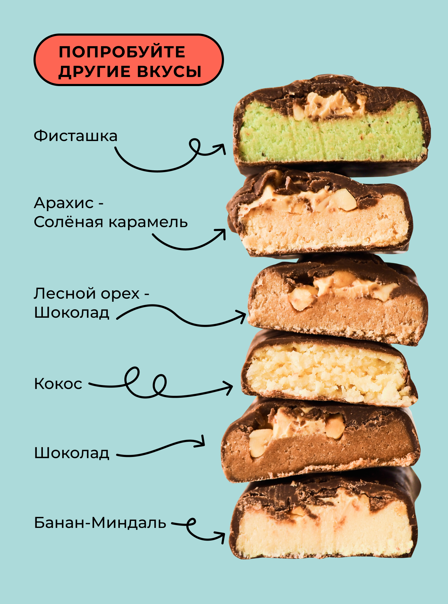 Протеиновый батончик Take a Bite Ассорти 3 вкусов 12 шт - фото 10
