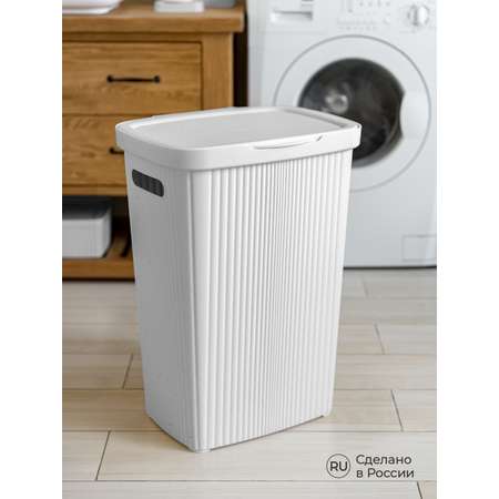 Корзина для белья Econova VELVET 45х36х63 см 60 л светло-серый флэк