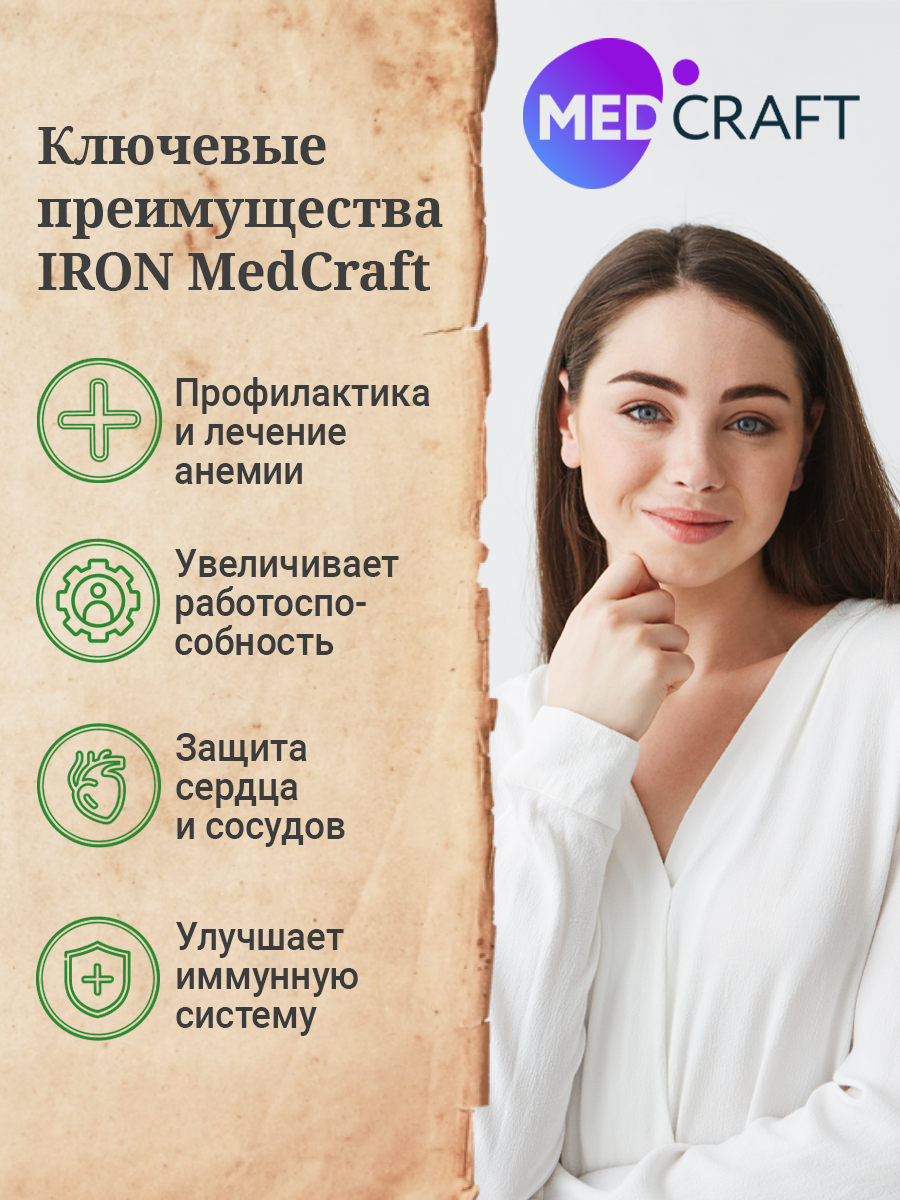 БАД MedCraft Железо хелат и витамины для женщин Iron - фото 5