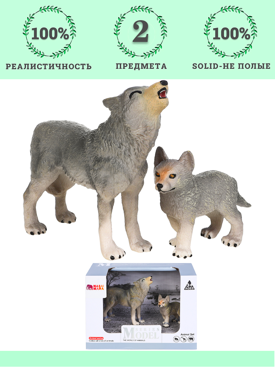 Игровой набор Masai Mara Семья серых волков - фото 1