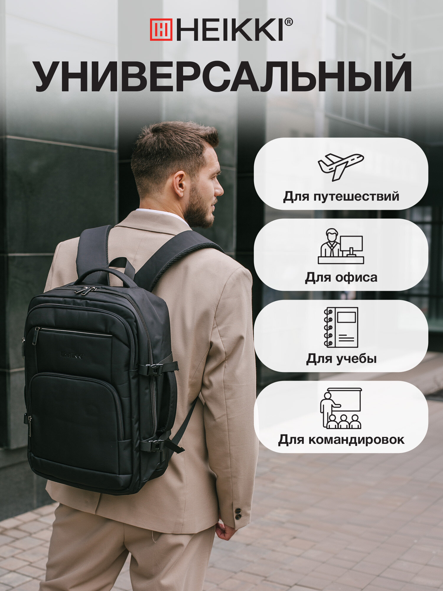 Рюкзак сумка HEIKKI мини чемодан дорожный ручная кладь для путешествий - фото 7