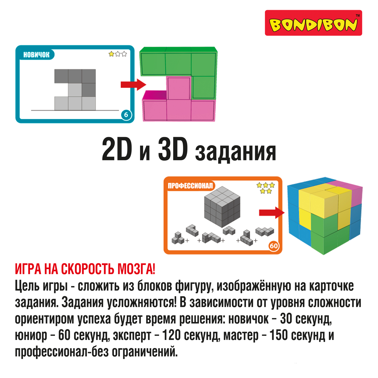 Настольная игра Bondibon логическая ЛОГИКА В КУБЕ - фото 9