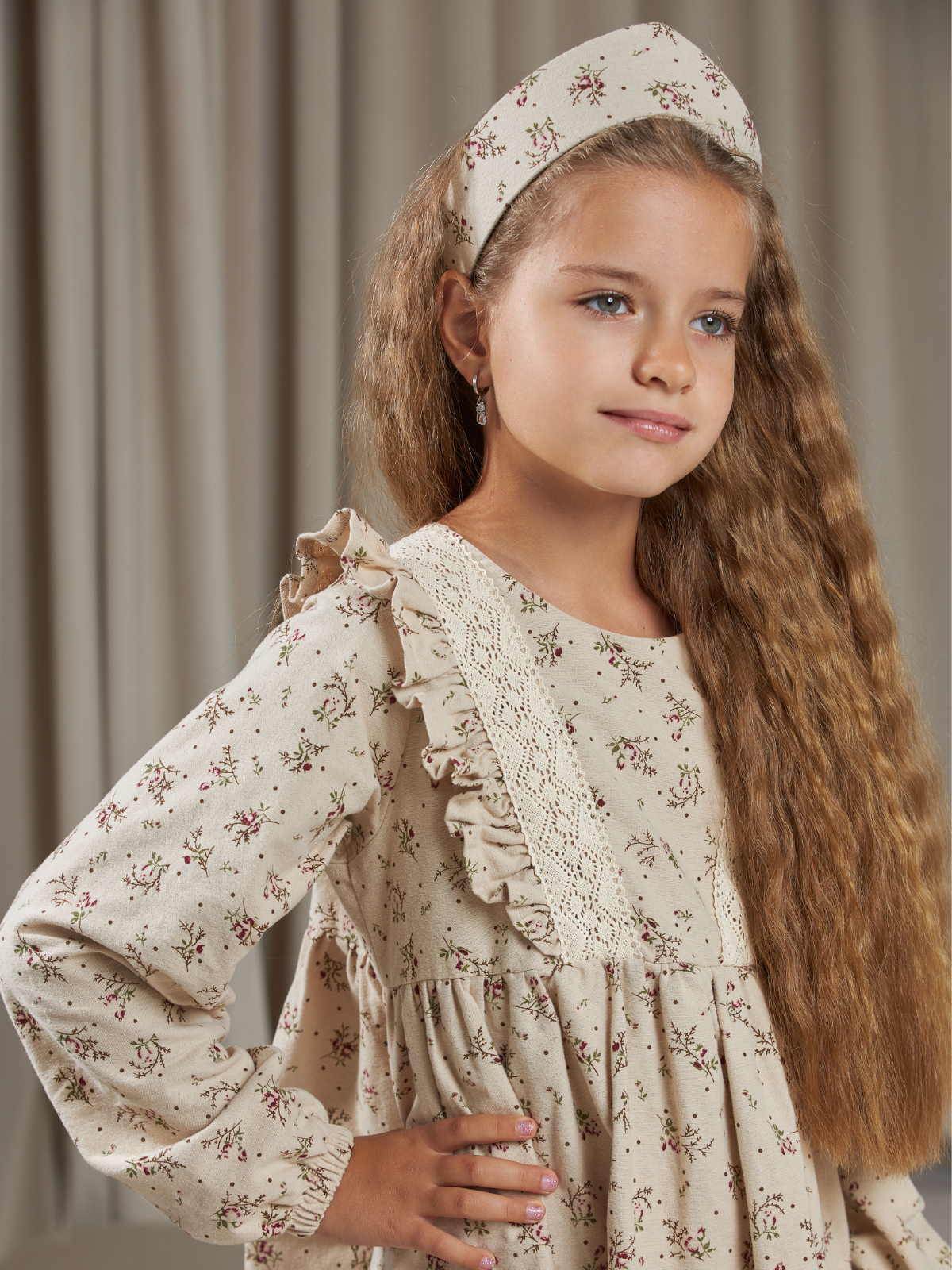 Платье MOUN платье_фланель/кружево_букет/беж - фото 17