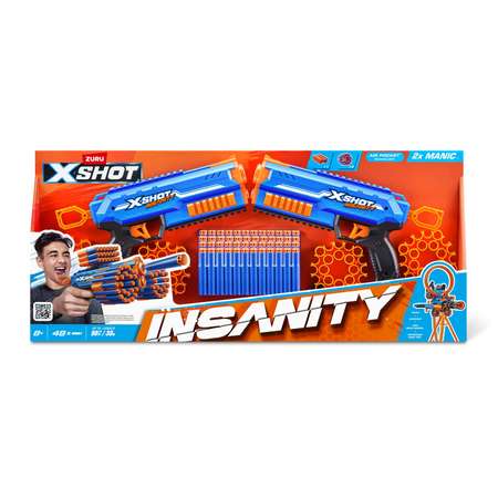 Бластер Zuru XSHOT  Insanity Manic 2 бластера и 48 стрел
