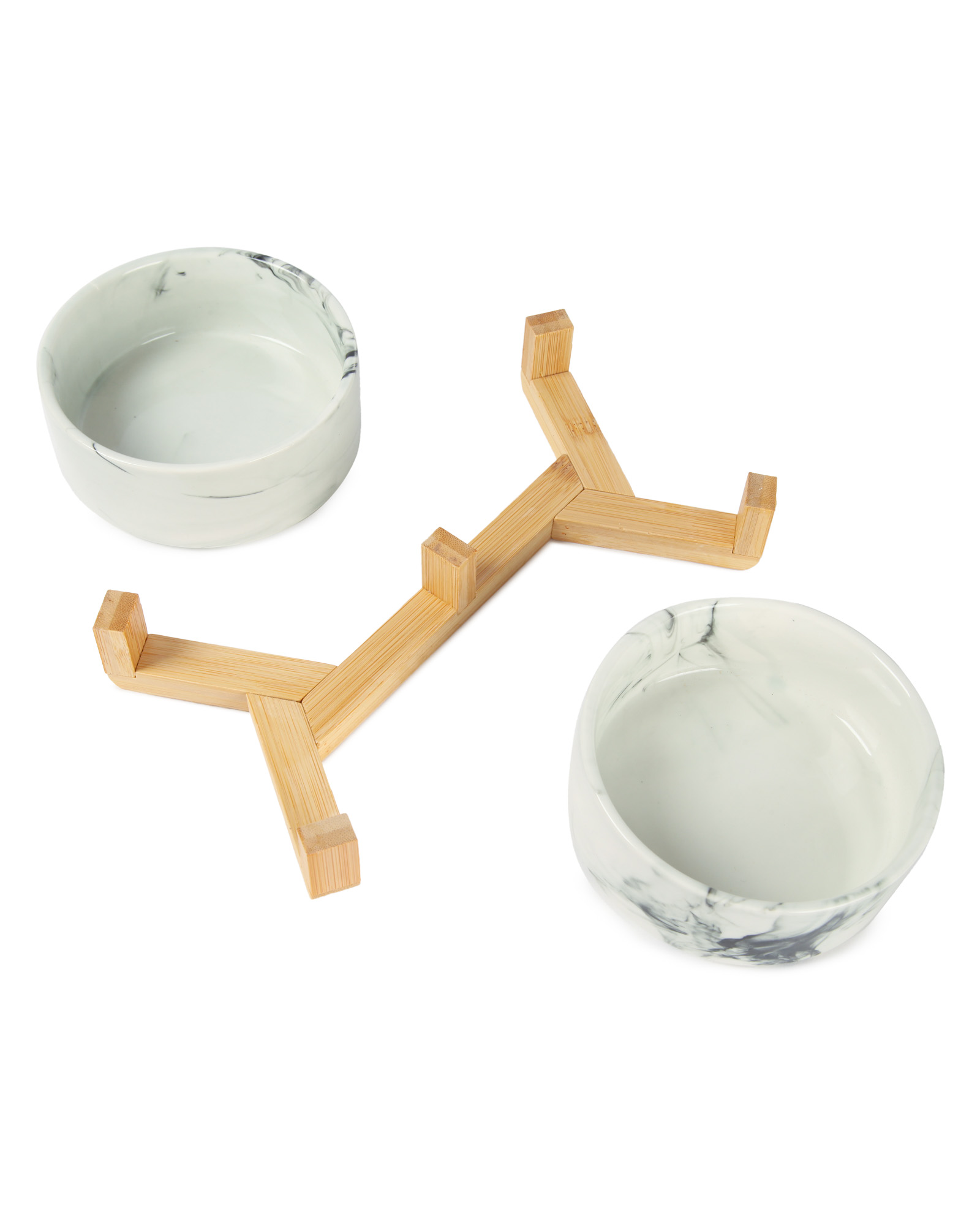 Миска керамическая Barbaks Мрамор на подставке 400мл 2шт - фото 5