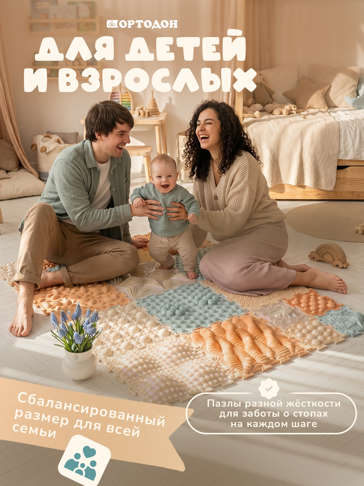 Коврик-пазл Ортодон массажный развивающий детский 26 x 300 см - фото 10