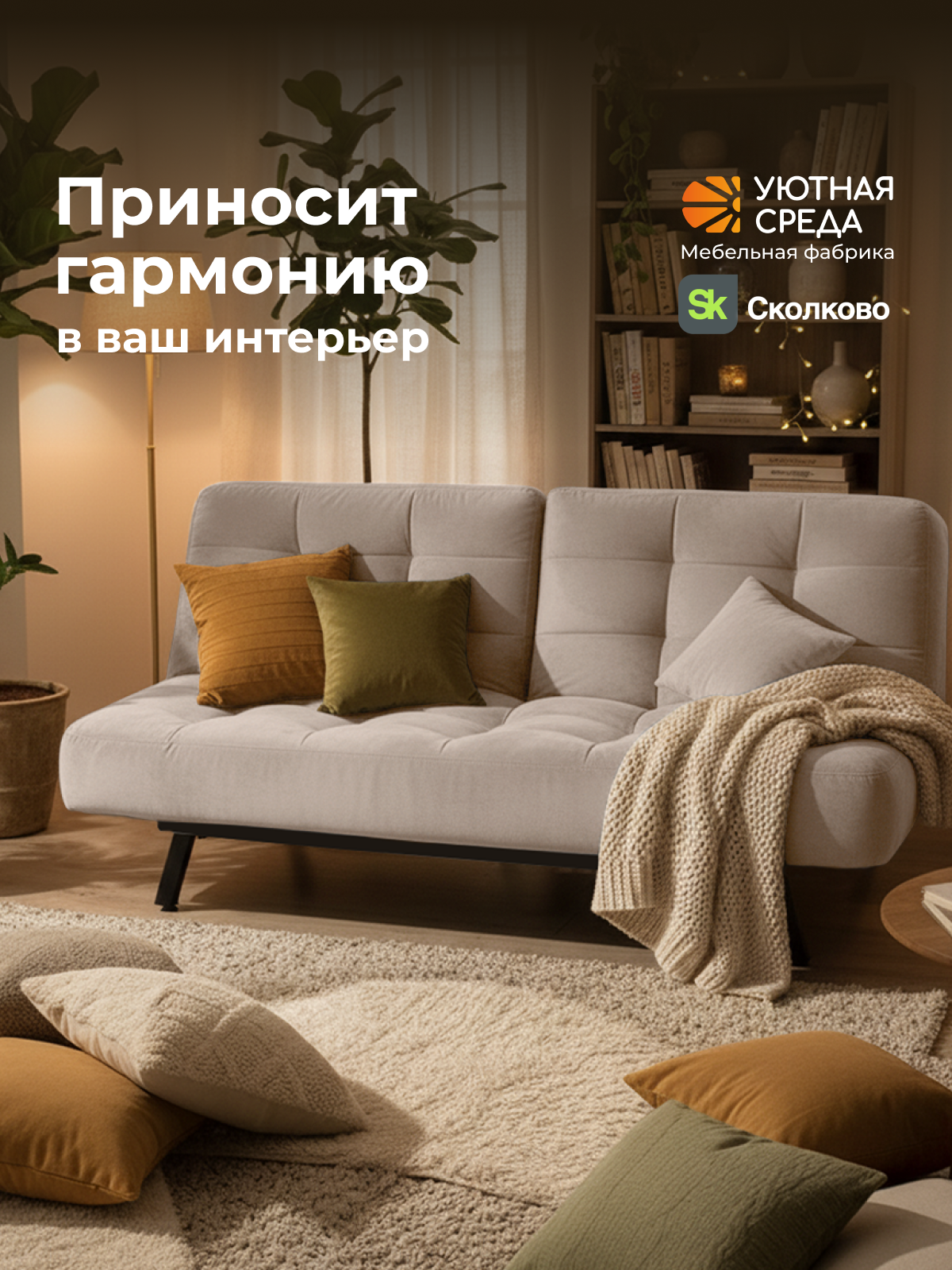 Диван Уютная среда бежевый велюр - фото 20