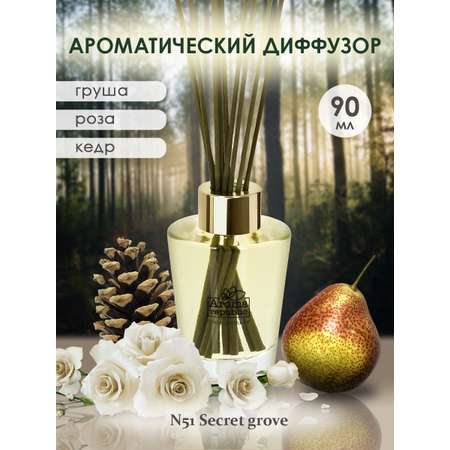 Ароматический диффузор Aroma Republic в стеклянном флаконе 90 мл №51 Secret grove