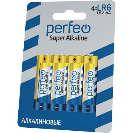 Батарейки Perfeo Super Alkaline щелочные АА 4BL