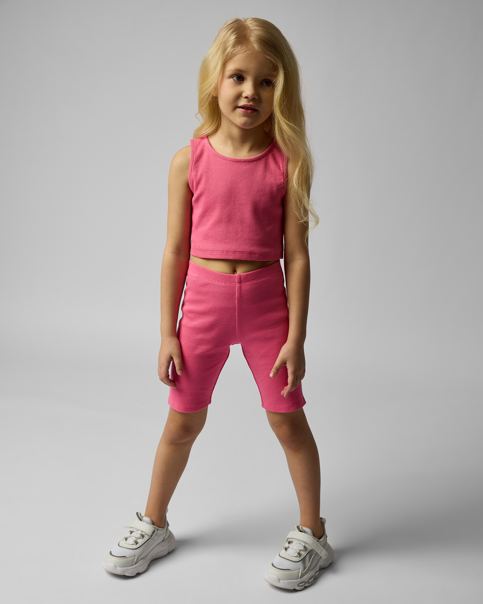 Изображение товара Велосипедки Futurino для девочек 110 размер фуксия хлопковый трикотаж