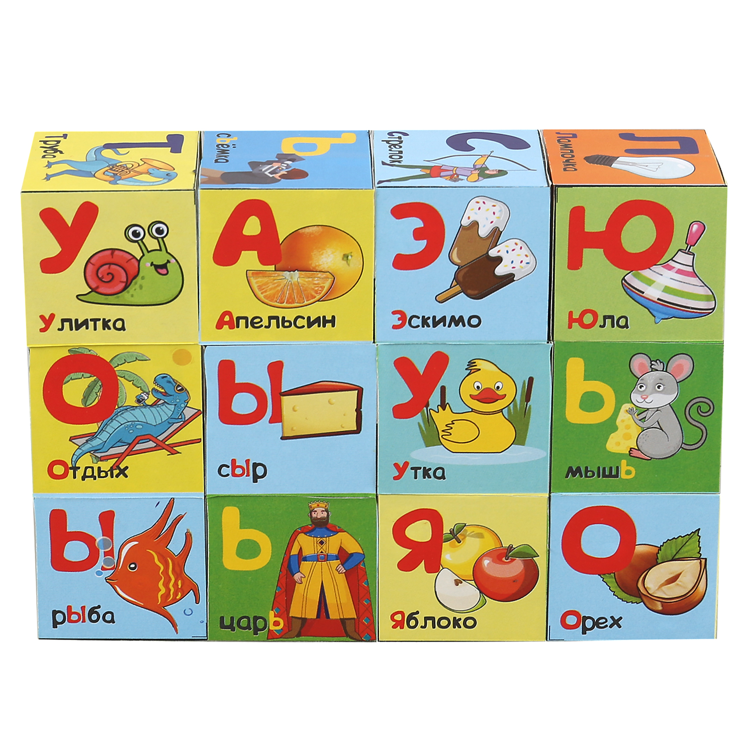 Игрушка Играем вместе кубики Динозавры Азбука - фото 3