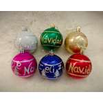 Шар новогодний разноцветный 6шт 8см Магия праздника MAG1939-1