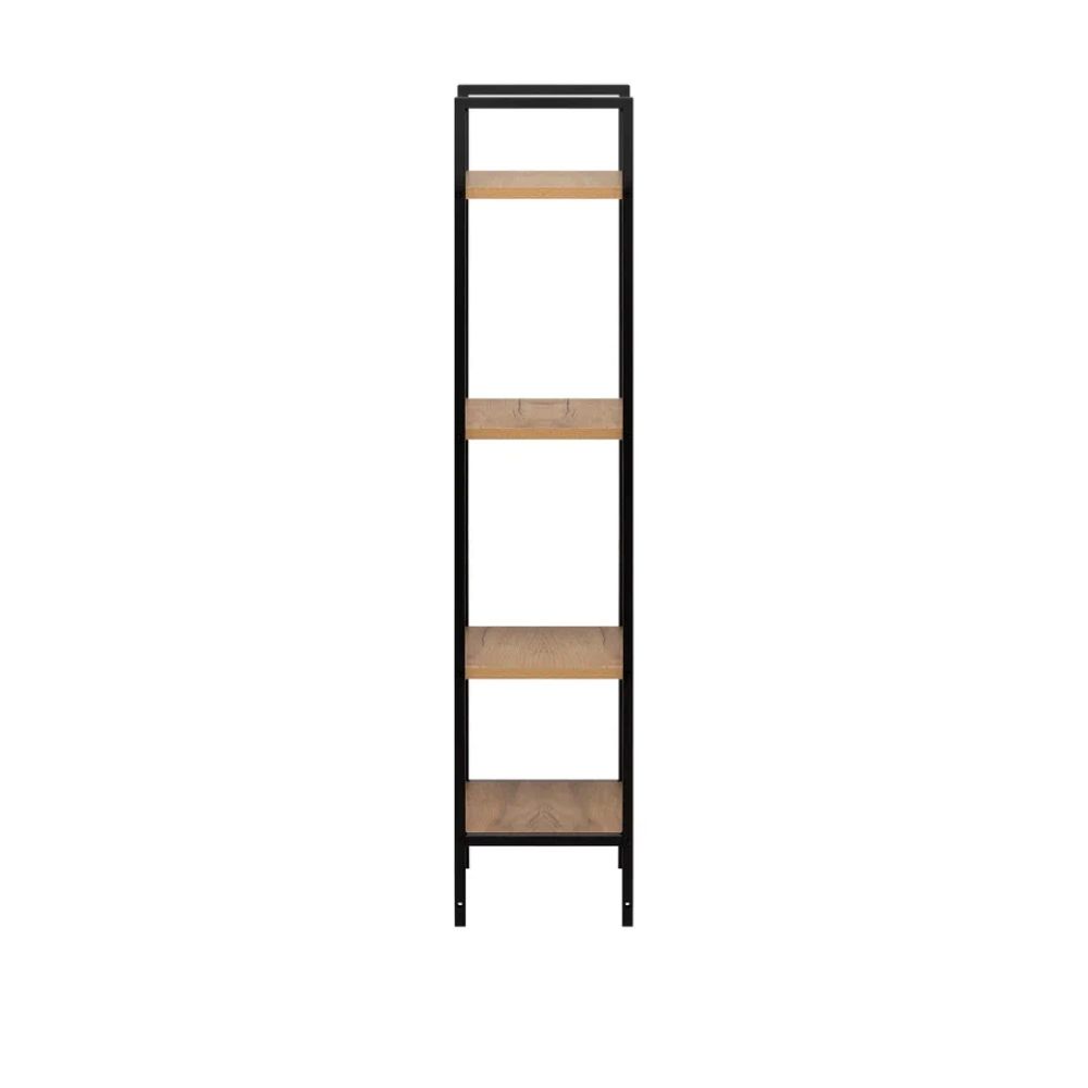 Стеллаж Leset Стилвуд 14 узкий 4 полки Черный/Дуб крафт золотой - фото 3