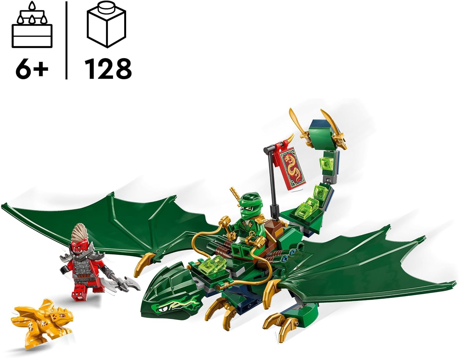 Конструктор LEGO NINJAGO Зеленый лесной дракон Ллойда 128 дет. - фото 2