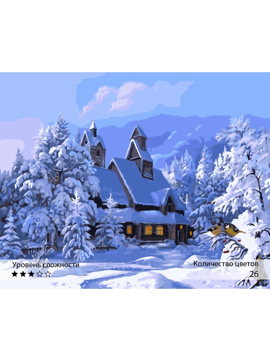 Картина по номерам Ты Гений! Изба под снегом - фото 1