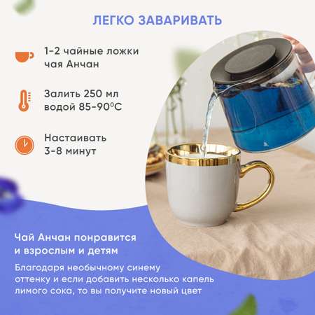 Синий тайский чай Анчан Nutco травяной листовой цветочный