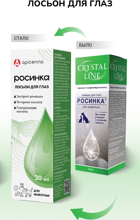 Лосьон для глаз для животных Apicenna Crystal Line Росинка 30мл - фото 3