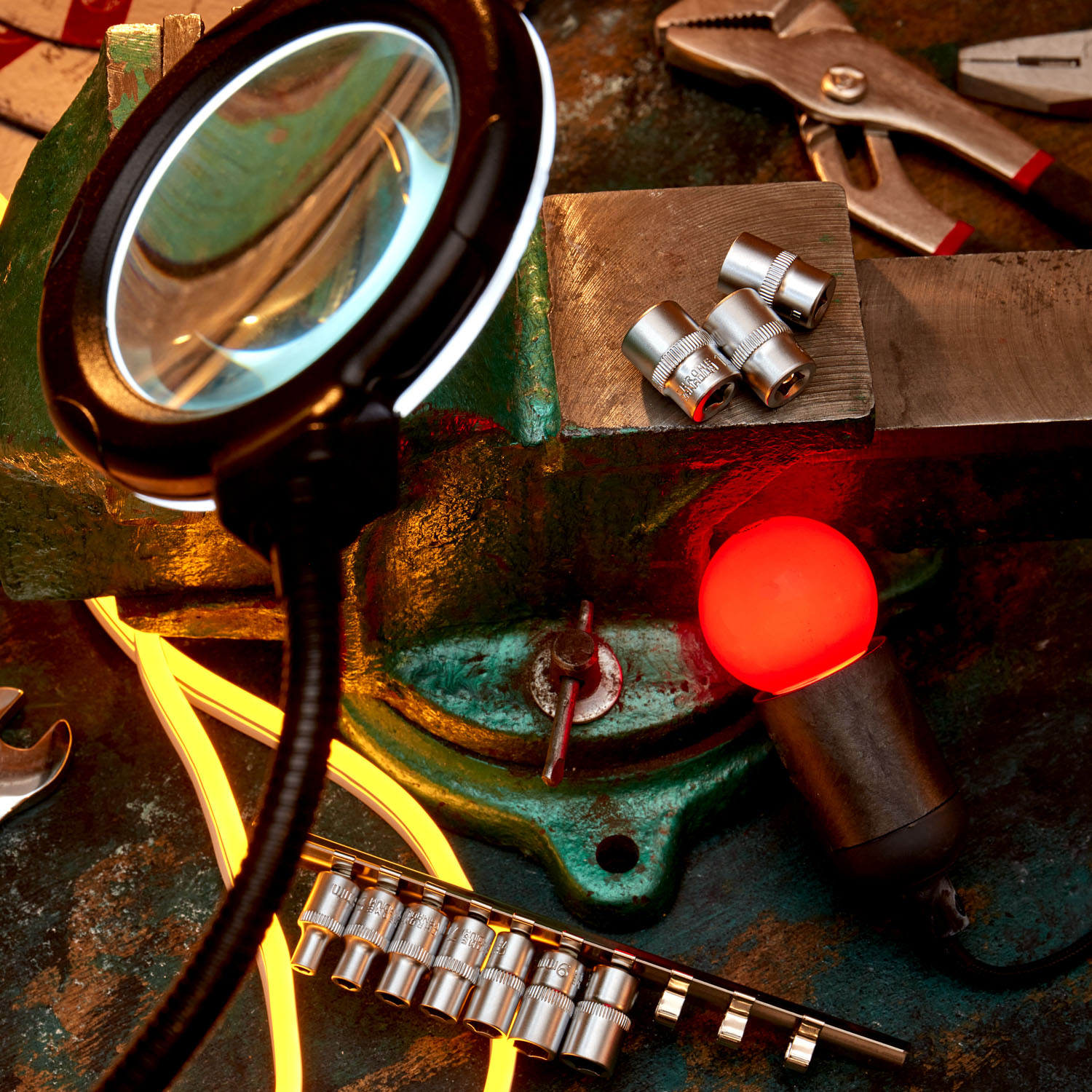 Набор торцевых головок 1/4, шестигранные, CrV, 10 шт., 4-13мм - фото 3