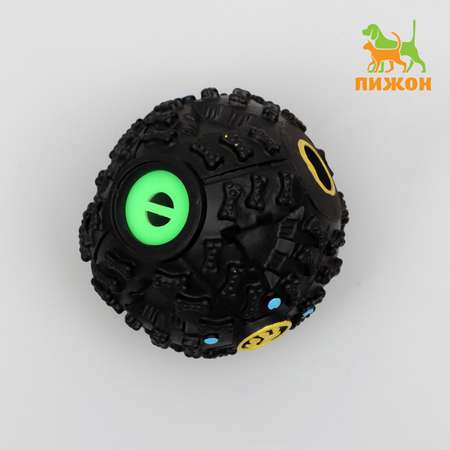 Игрушка для собак Пижон Квакающий мяч жёсткий 7.5 см чёрный