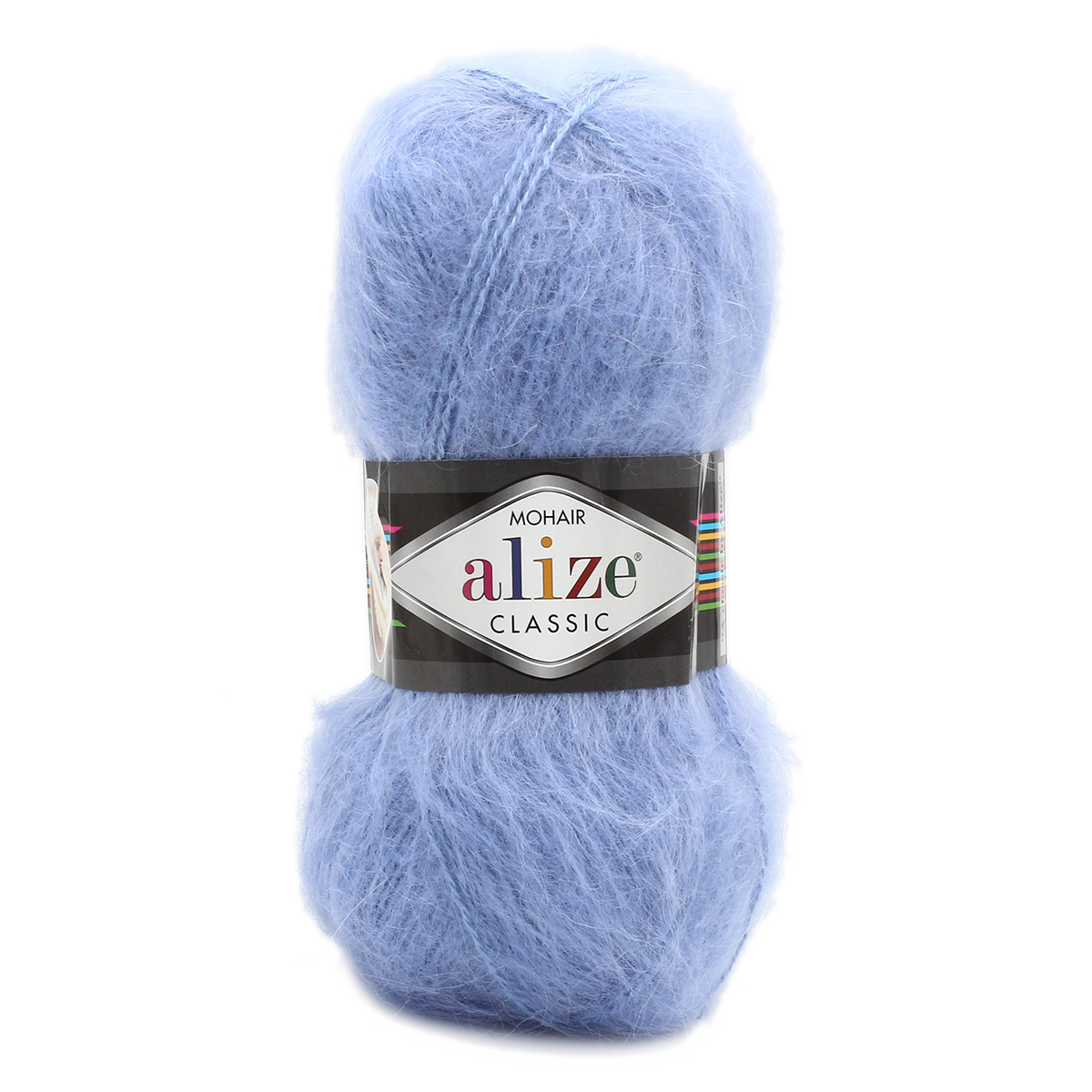 Пряжа Alize полушерстяная Mohair classic new 100 гр 200 м 5 мотков 40 голубой - фото 6