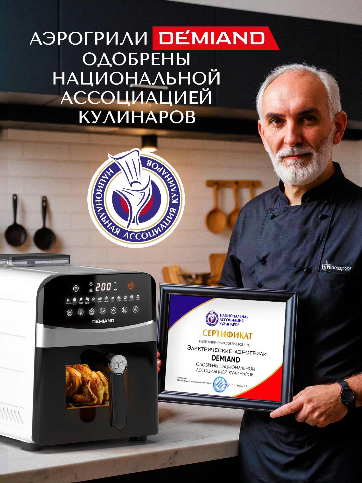 Аэрогриль DEMIAND Sanders Max c Wi-Fi 9 л - фото 6