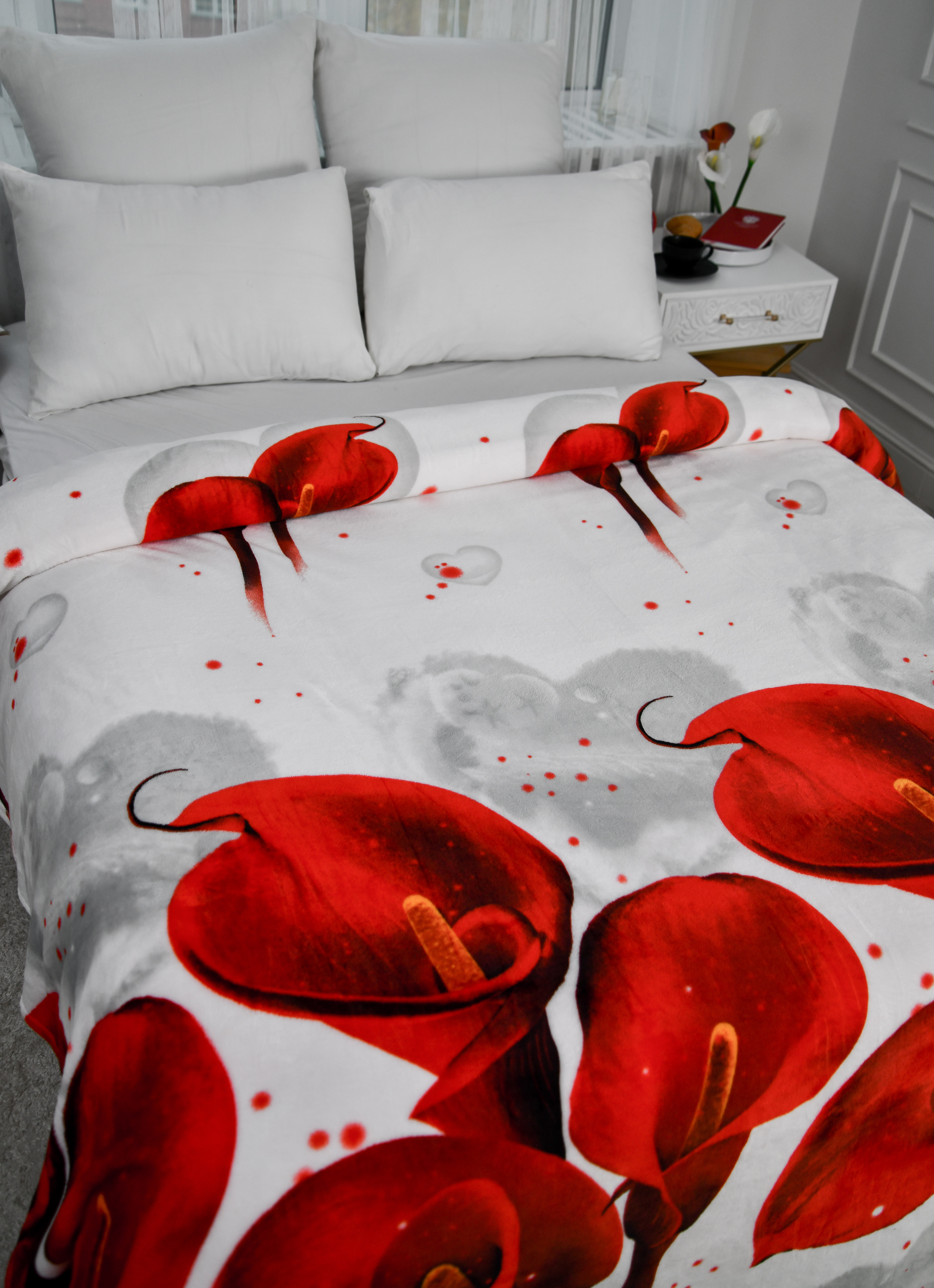 Плед PAVLine Аэро Софт Каллы на белом 150 x 200 см - фото 4