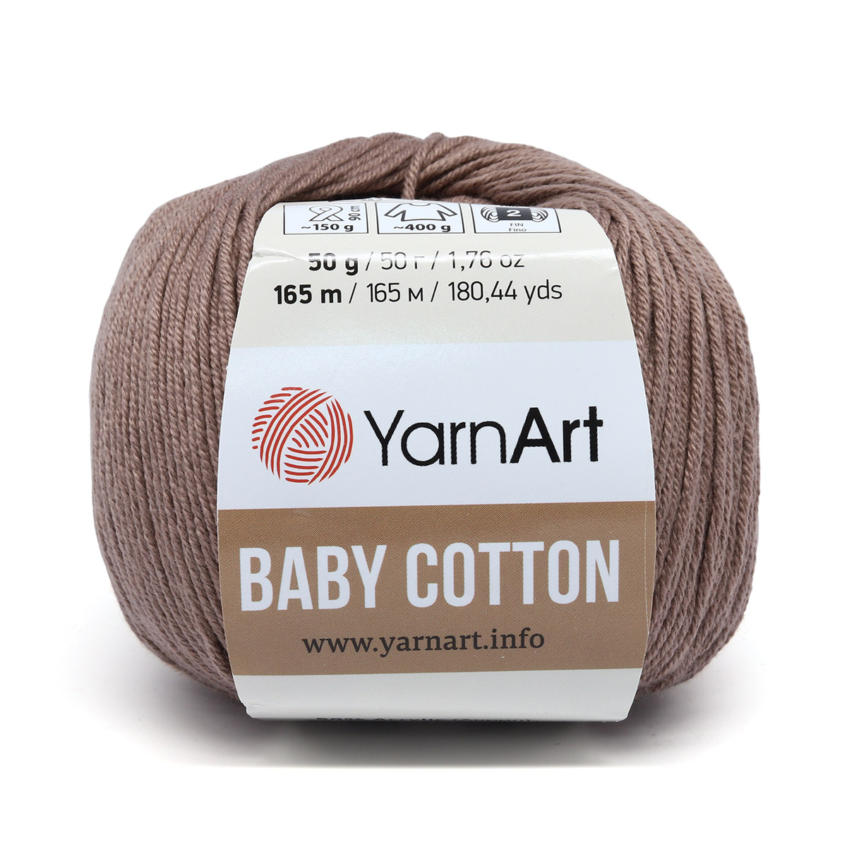 Пряжа для вязания YarnArt Baby Cotton 50гр 165 м хлопок акрил детская 10 мотков 407 светло-коричневый - фото 4