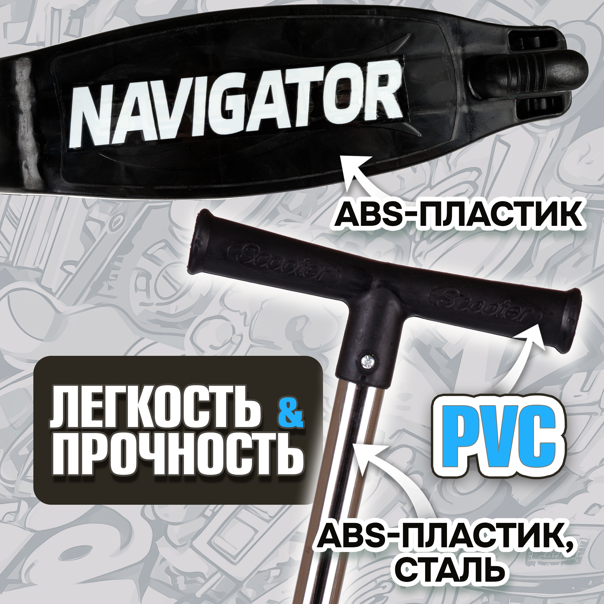 Самокат NaVigator трехколесный - фото 5