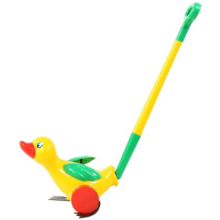 Игрушка каталка Полесье Утёнок с ручкой 7925