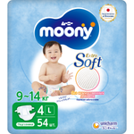 Подгузники Moony Extra Soft L (9-14 кг) 54 шт.