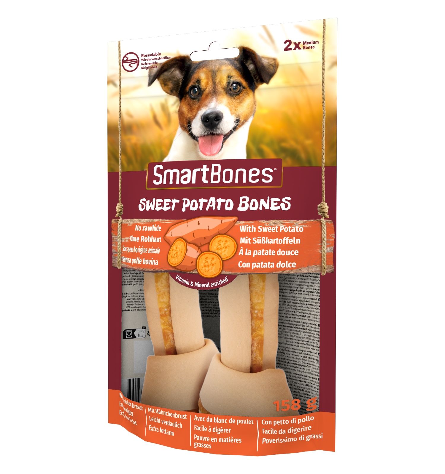 Лакомство для собак косточки Smart Bones с бататом средние 2шт - фото 2