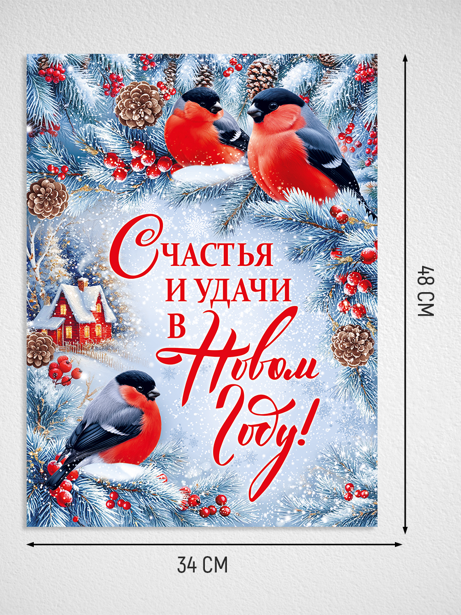 Плака гирлянда С новым годом Империя поздравлений новогоднее оформление в школу детский сад - фото 2