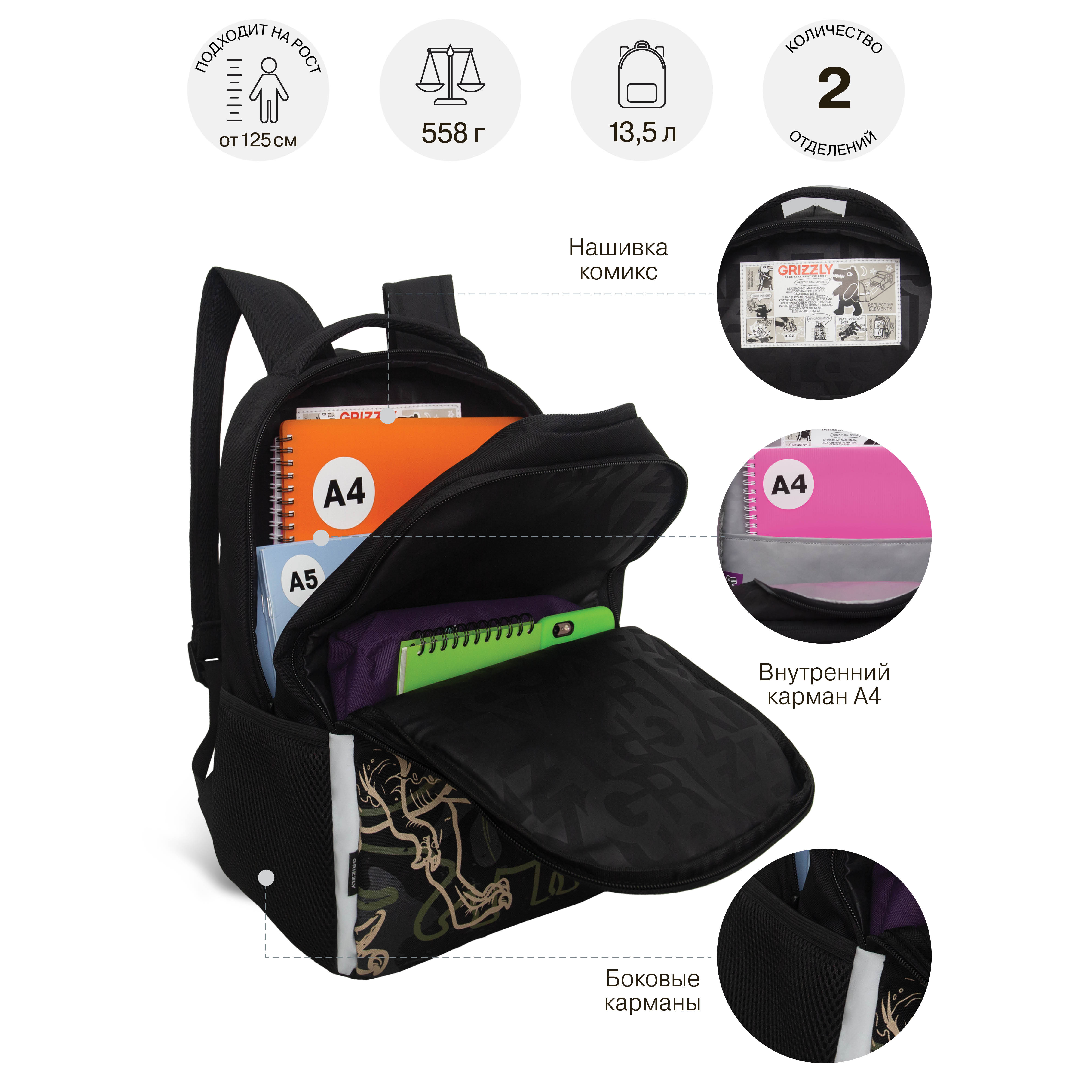 Рюкзак Grizzly для мальчика - фото 7