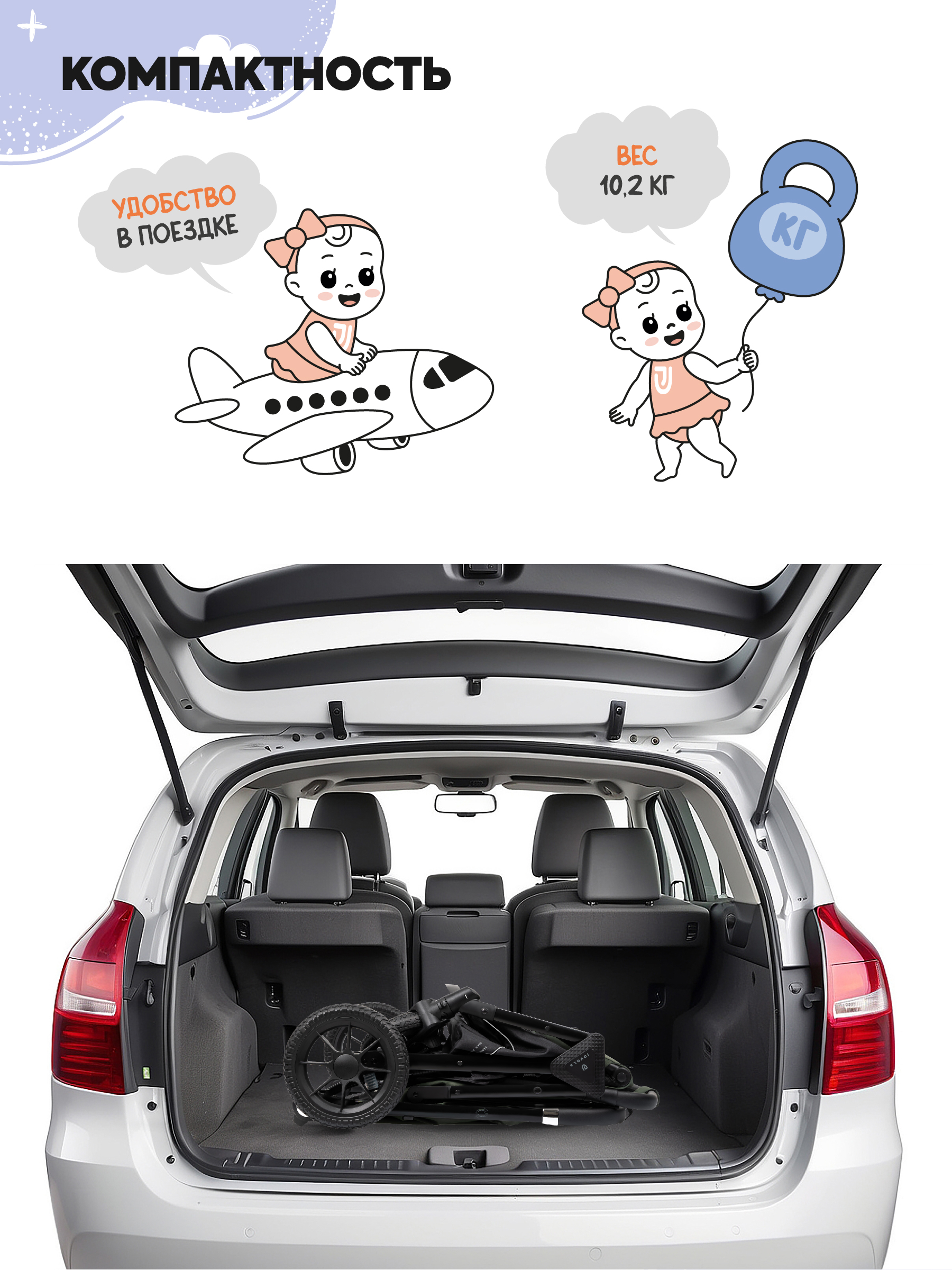 Коляска прогулочная JOVOLA Magma Plus зеленый - фото 2