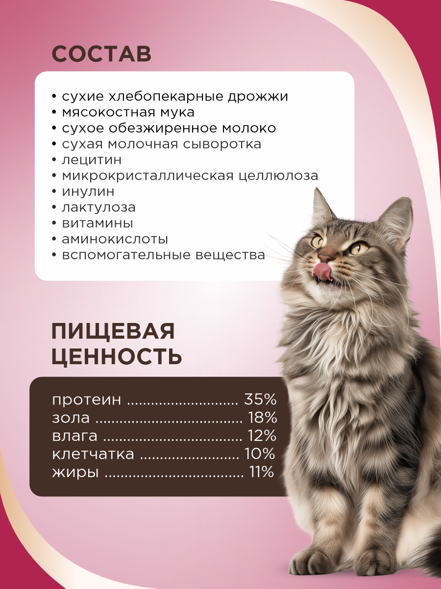 Полезное лакомство для кошек GOODR CAT для выведения шерсти 90 таблеток - фото 8