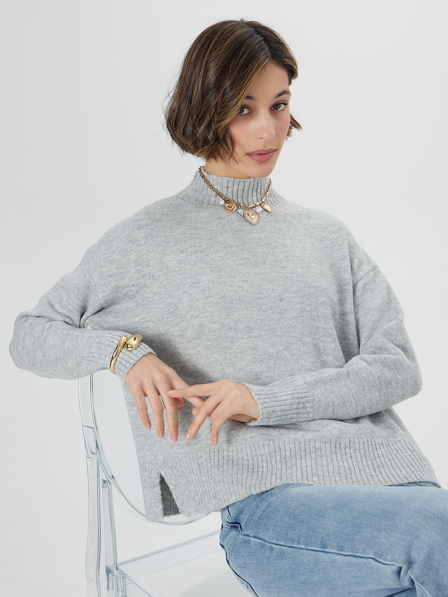 Джемпер Mark Formelle (Марк Формэль) 122617/св.серый меланж - фото 2