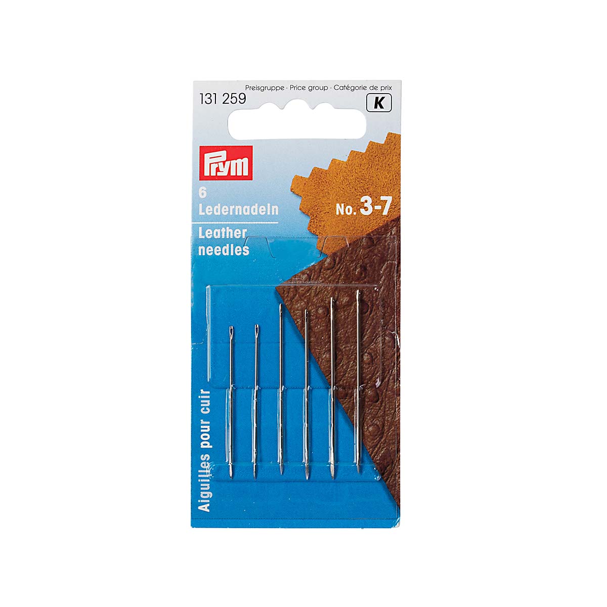 Иглы Prym ручные скорняжные для кожи и замши Leather № 3-7 6 шт 131259 - фото 3