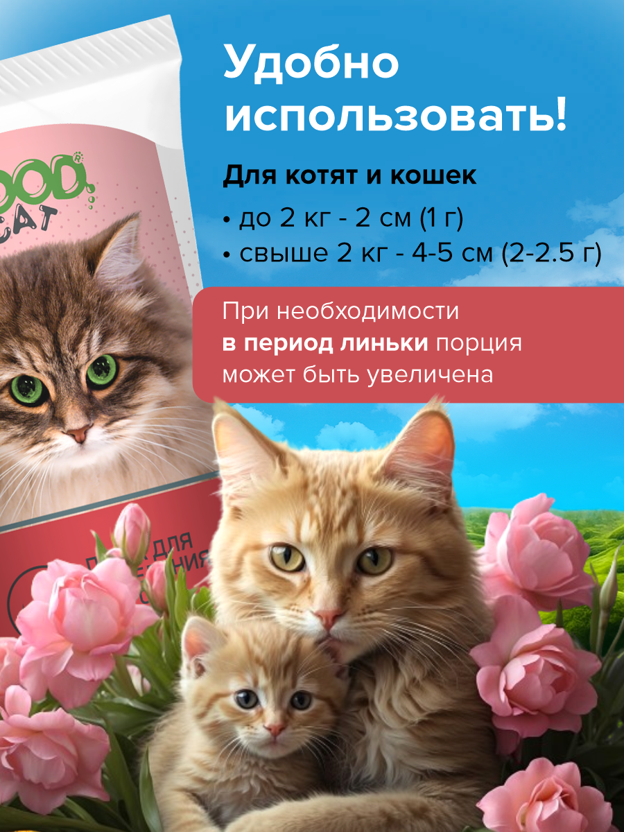 Паста для выведения шерсти у кошек GOODR Cat со вкусом говядины 75мл - фото 7