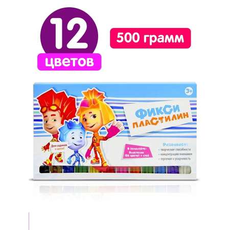 Пластилин Фиксики Творчество рисование 12 цв.