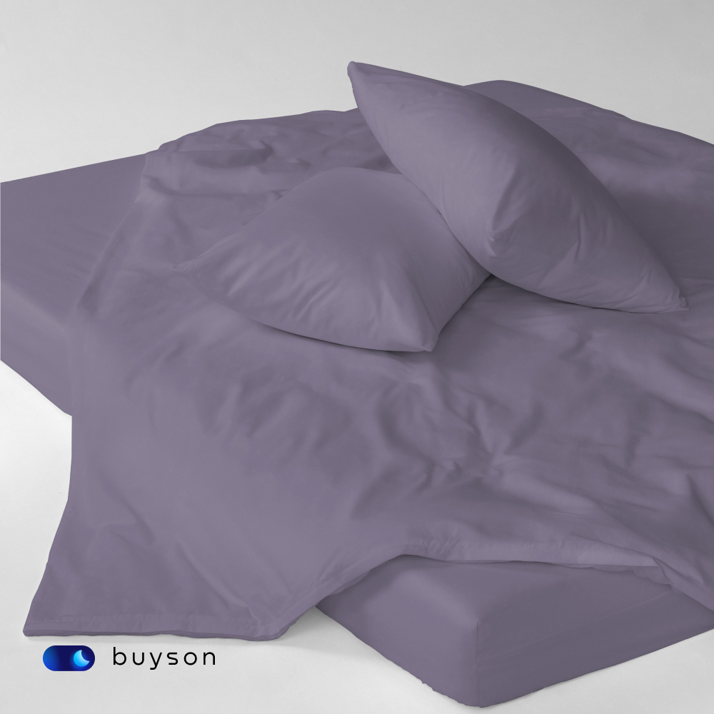 Пододеяльник buyson BuyLive 172x205 см, хлопковый сатин, цвет ежевика - фото 9