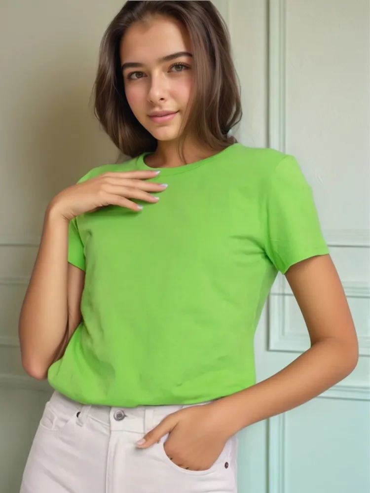 Футболка UZCOTTON W-F/Лайм - фото 3