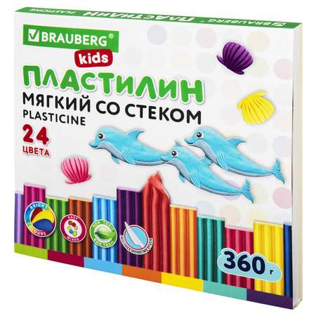 Пластилин Brauberg восковой 24 цв.