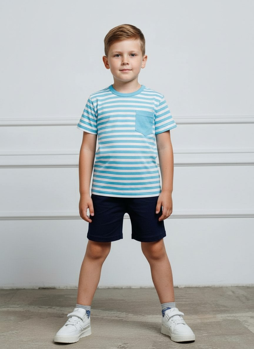 Изображение товара Летний костюм для мальчика VGtrikotazh 92 из хлопка с оригинальным принтом