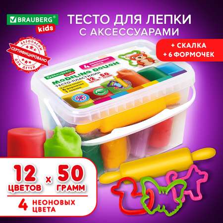 Тесто-пластилин Brauberg 12 цв.