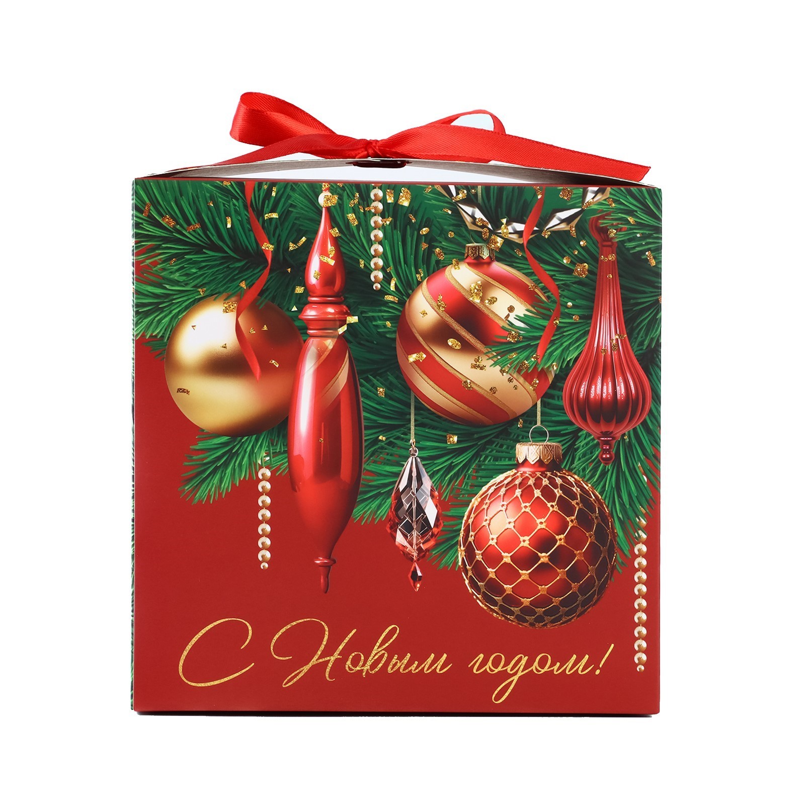 Коробка складная Дарите Счастье "Новогодняя классика",18 х 18 х 18 см - фото 3