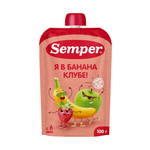 Пюре Semper Банан-клубника-яблоко с 6 мес 100 г