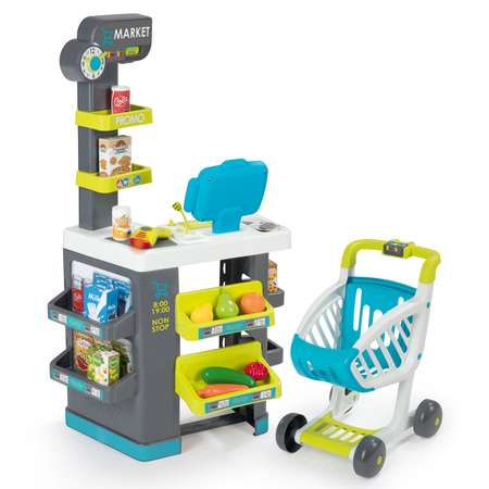 Игровой набор Smoby тележки и корзинки, касса, продукты