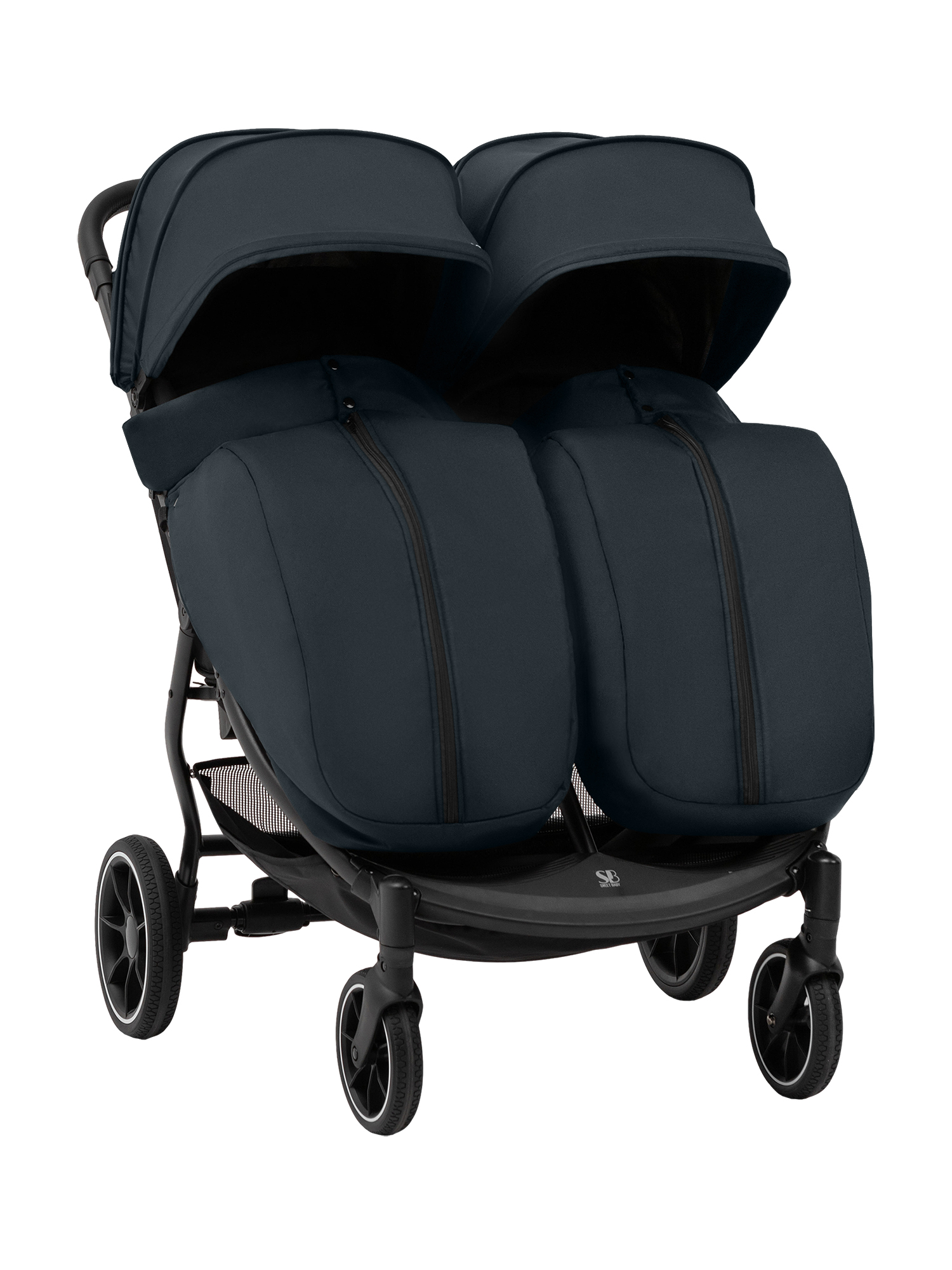 Коляска прогулочная для двойни Sweet Baby Donna Grey серый - фото 19